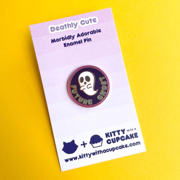 Kitty With A Cupcake - Wholesale Lapel Pin/Button - Future Ghost Enamel Pin2
