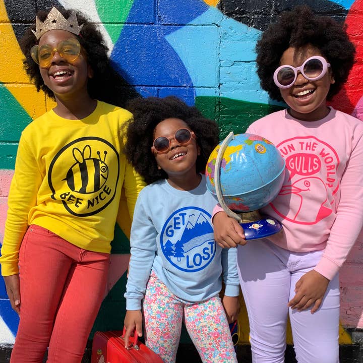 Pink Who Run The World Gulls Kids Sweatshirt for wholesale on Faire2