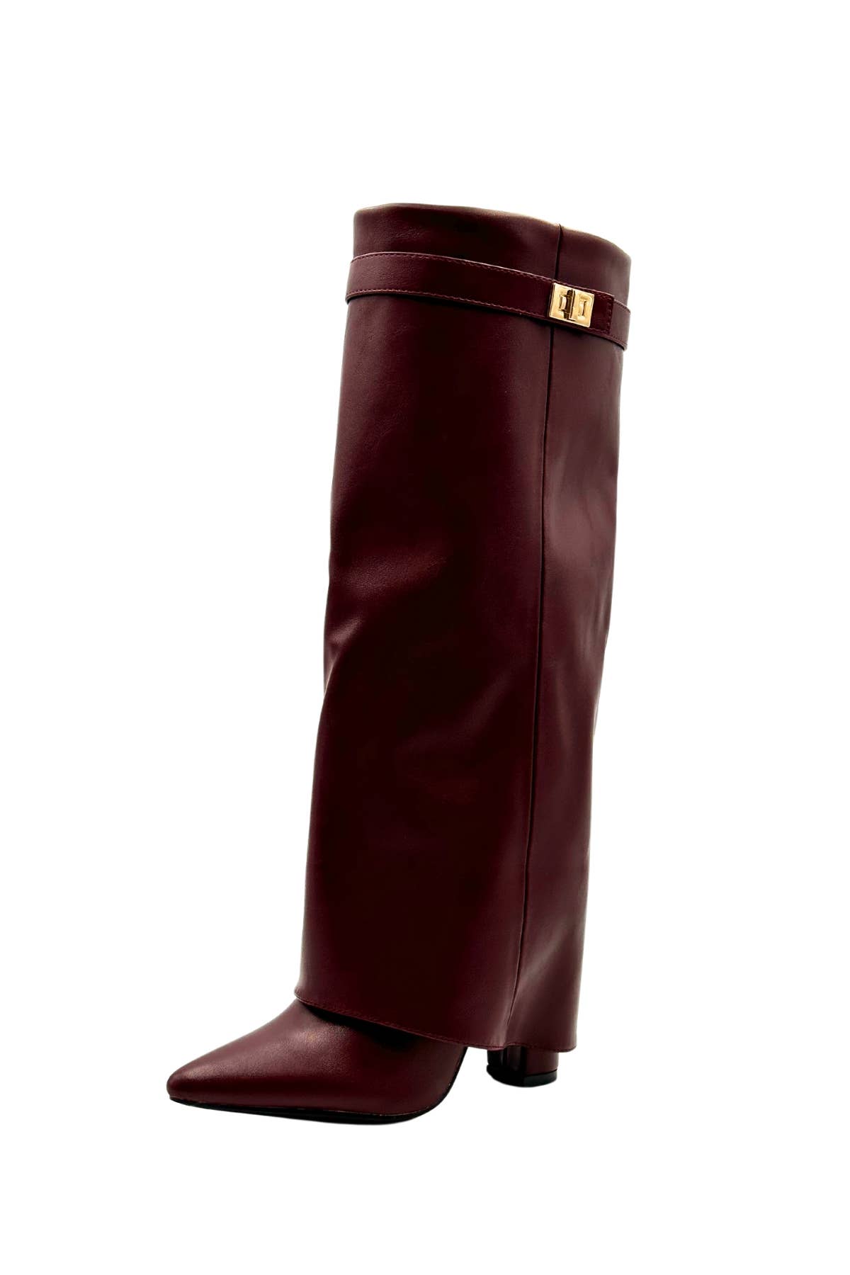 Stephan Paris – wholesale Boots – Women’s – Elegant high boot in soft faux leather – Gold finish2