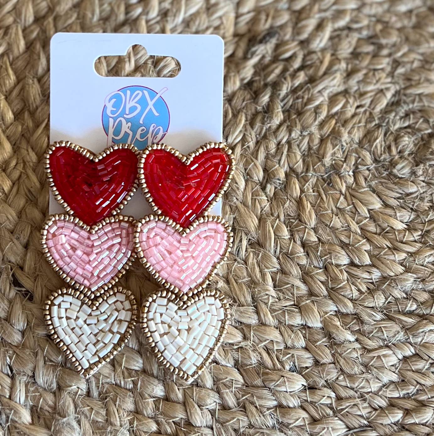 OBX Prep – wholesale Hängande örhängen – Trippelhjärtan Seed Pärlörhängen – Söta och Stiliga!7