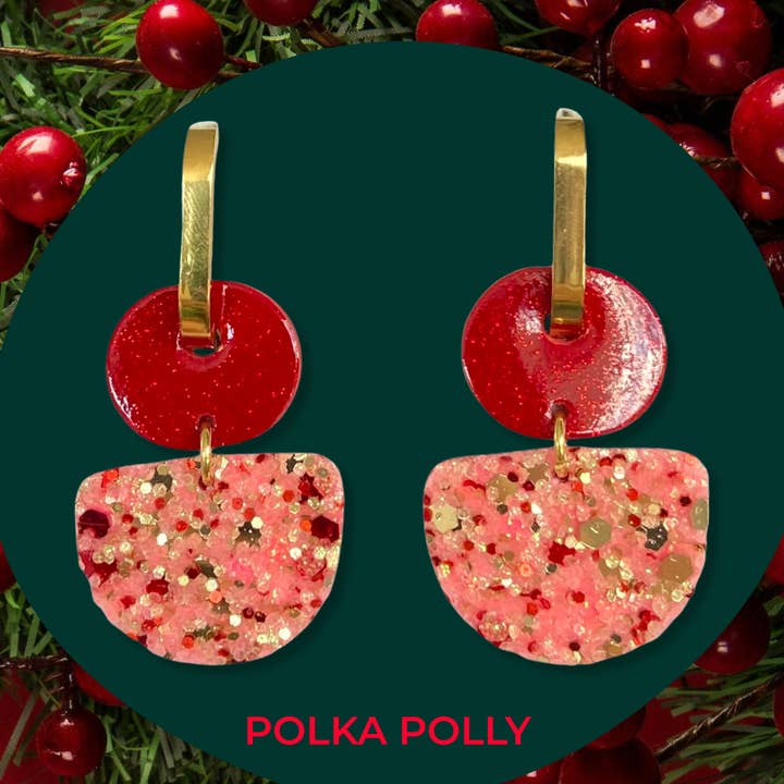 Ruby Red Golden Dainty Hoops for wholesale by Polka Polly