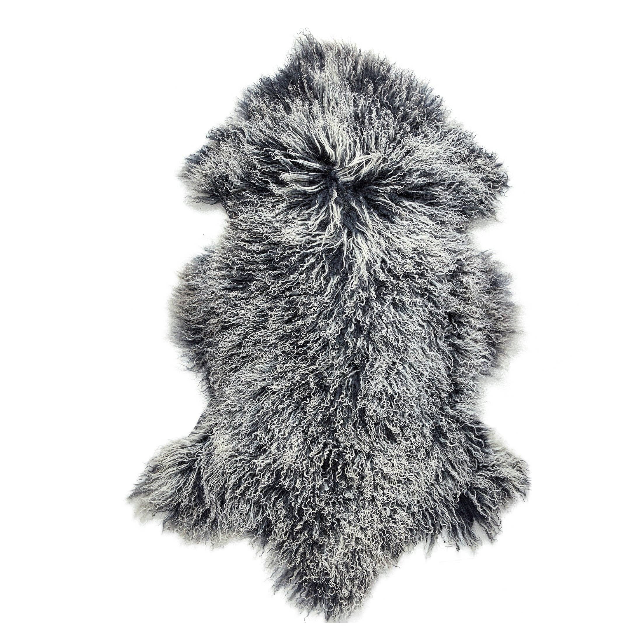 HUIRESOURCE - Vente Plaids - Fourrure d'agneau mongol avec poils naturellement bouclés en couleur mélangée13