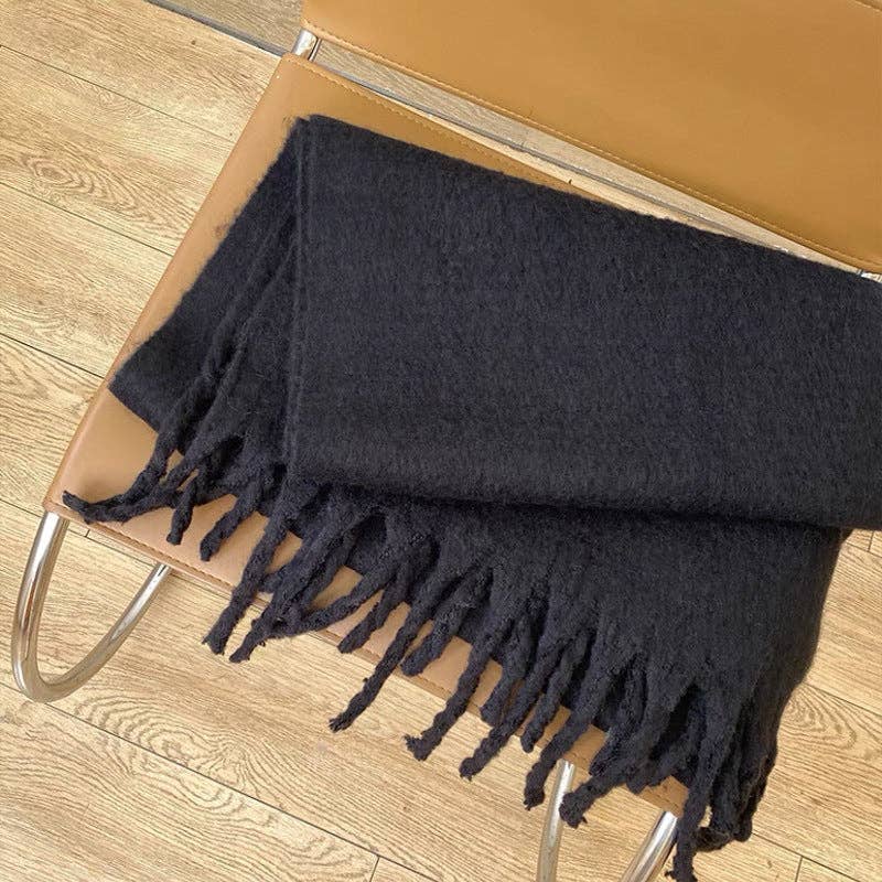 Dipped Shop - Wholesale Scarf - Women's - 2+ Solid Color Tassel Mohair Scarves DPKS100215