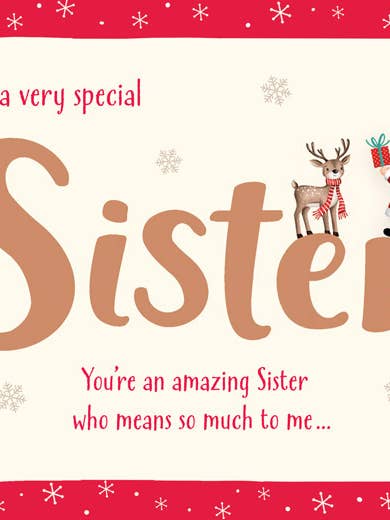 Christmas Card, Sister, Santa type for wholesale by Piccadilly Greetings