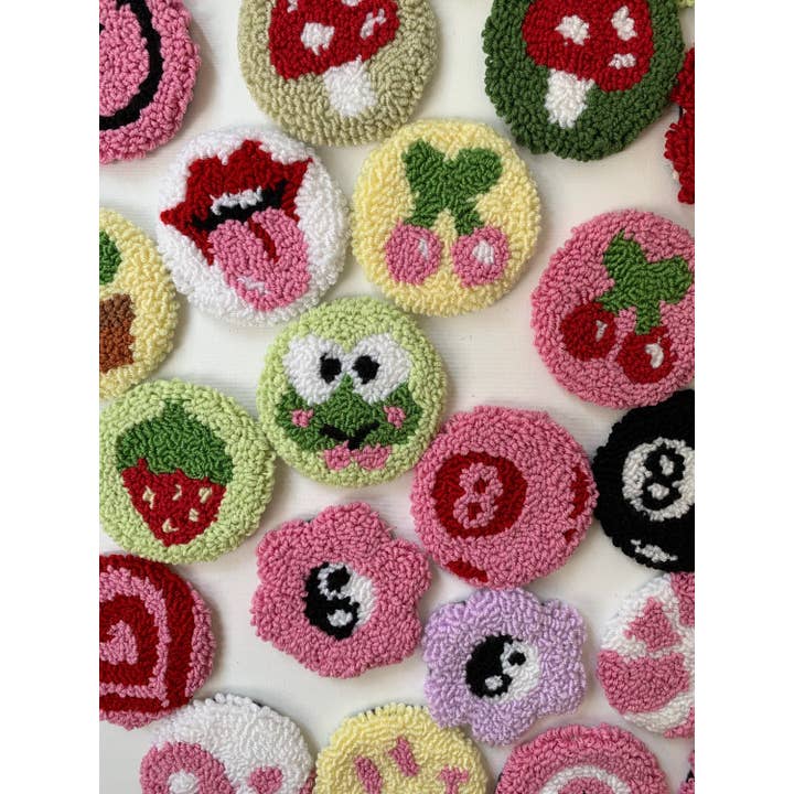 MUUDLAND - Wholesale Car Coaster - Women's - Punch Needle Car Coaster, Tufted Car Coaster, Set Of 2