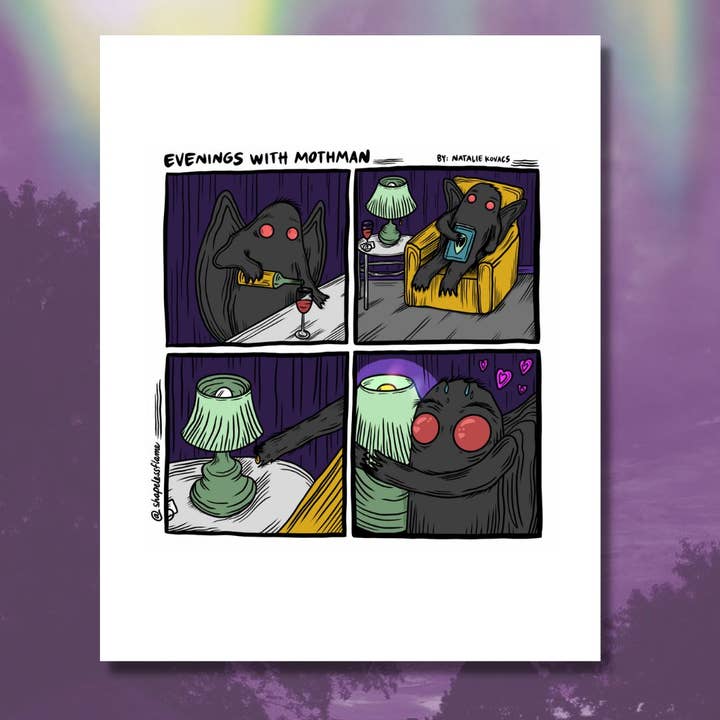 Impression artistique Evenings with Mothman - 8 x 10 pour la vente par Shapelessflame