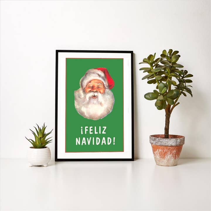 Found Image Press - Wholesale Art Print - Art Print MC-506 Santa Face, Feliz Navidad1