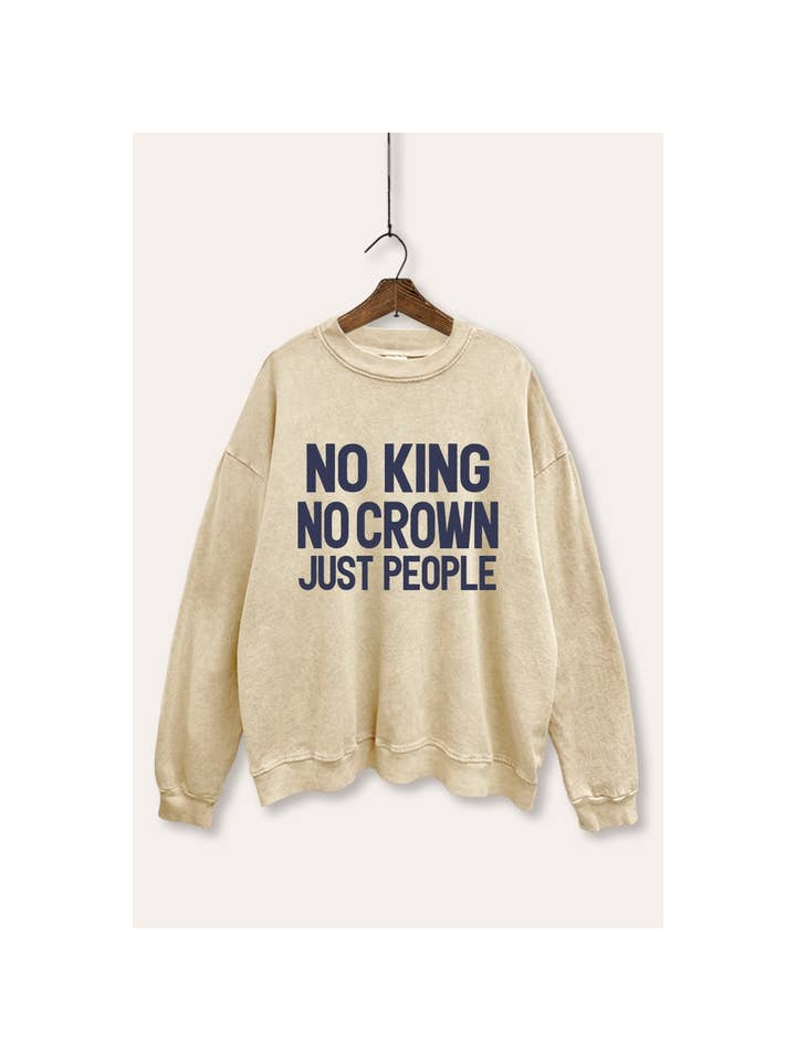 VINTAGE POINT USA – wholesale Sweatshirt med tryck - Dam – INGEN KUNG INGEN KRONA MINERALTVÄTTAD GRAFISK SWEATSHIRT15