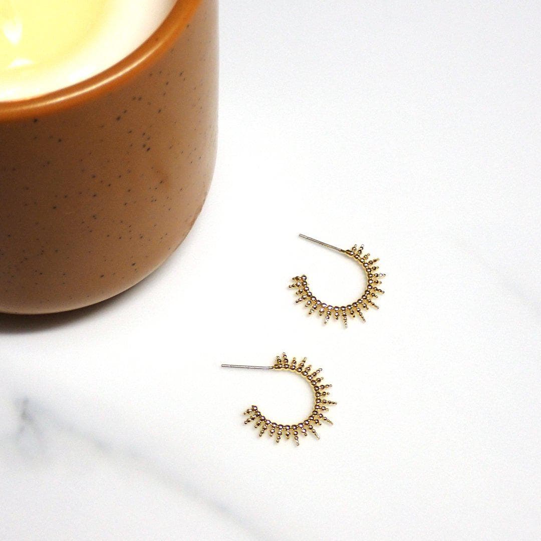 Adorn512 - Wholesale Huggie Earrings - Sunburst Huggies0