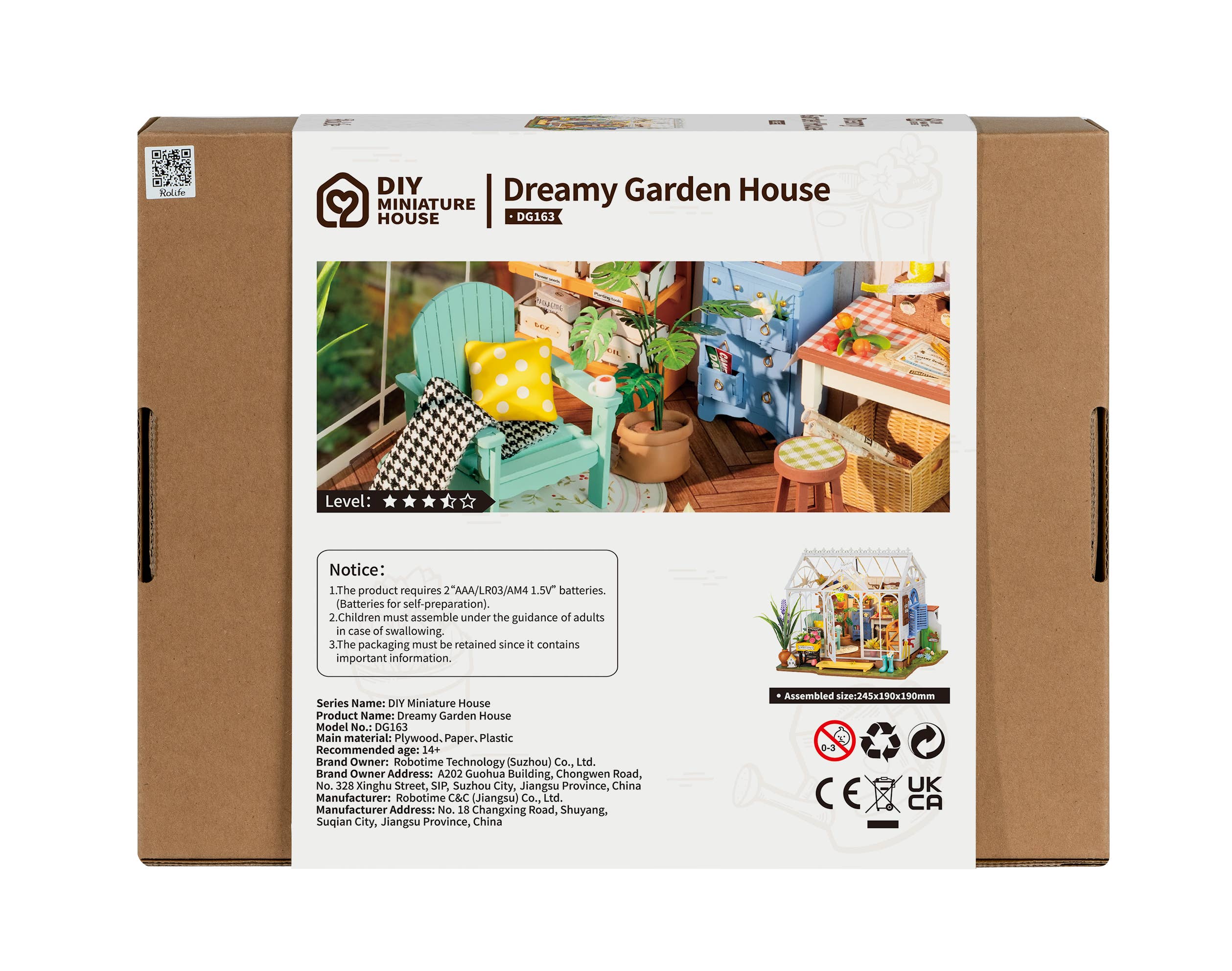 Robotime - Wholesale DIY Craft Kit - DG163 Dreamy Garden House Rolife DIY Miniature House Kit15