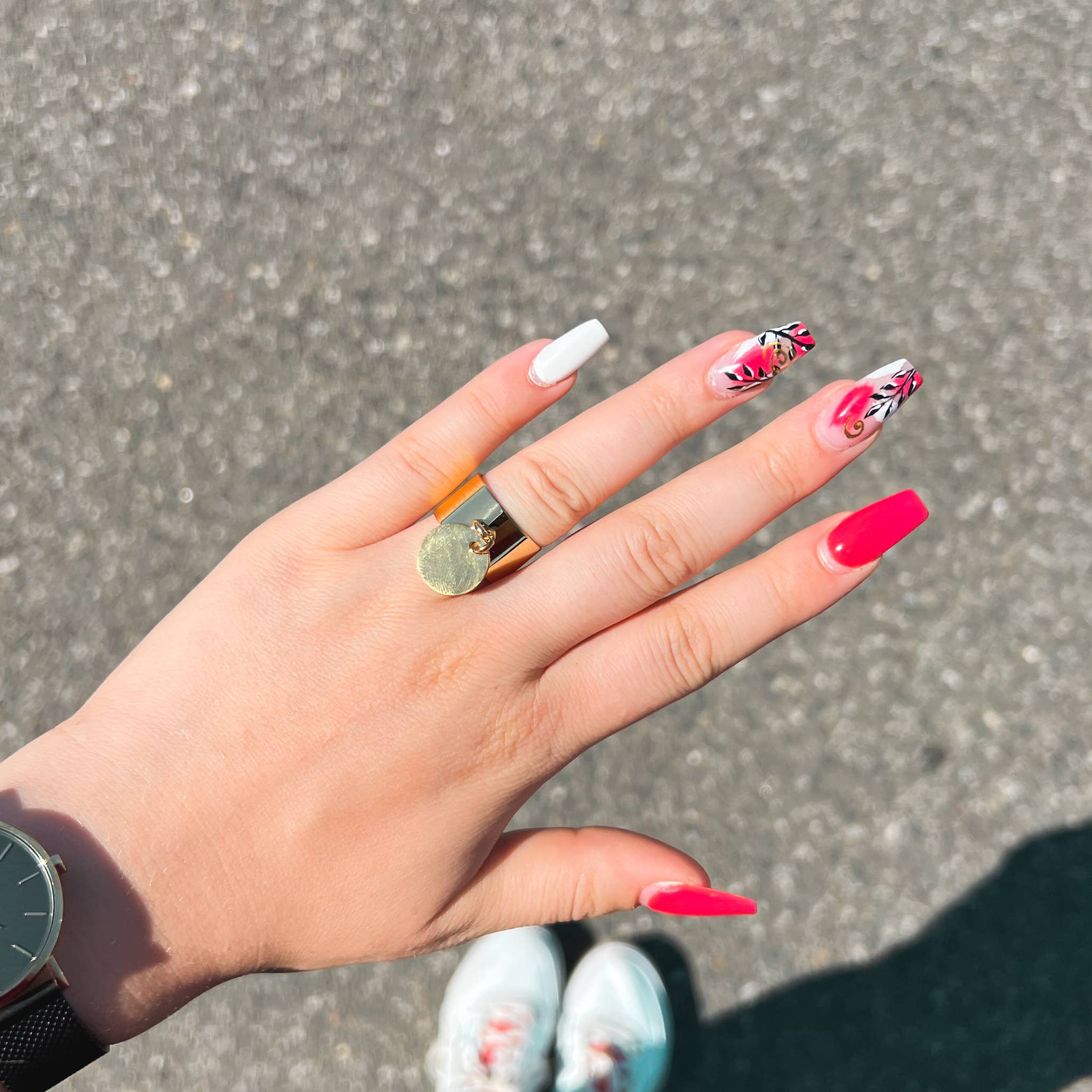 Angiie - Wholesale Band/Stacked Ring - Golden tassel ring4