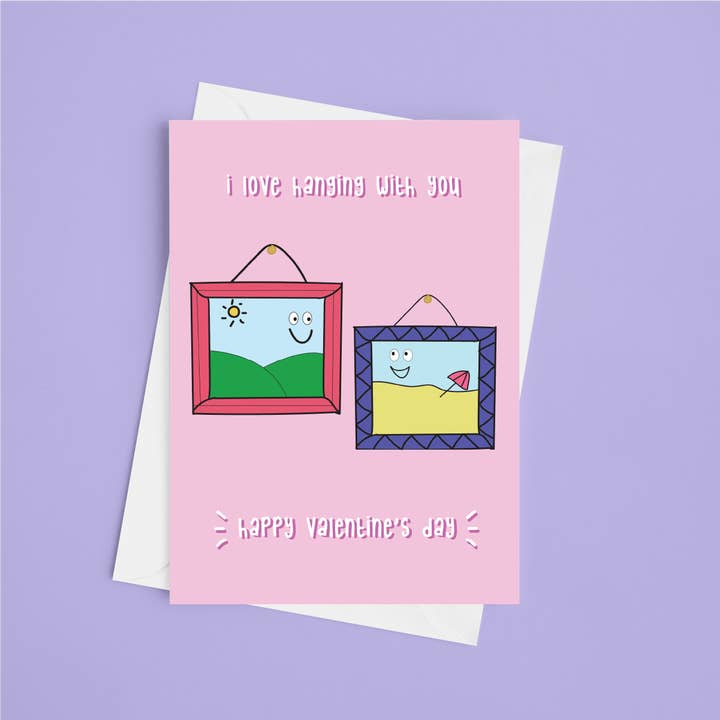 Love Hanging With You 5x7 Valentine's Day Card for wholesale by Laura Lonsdale