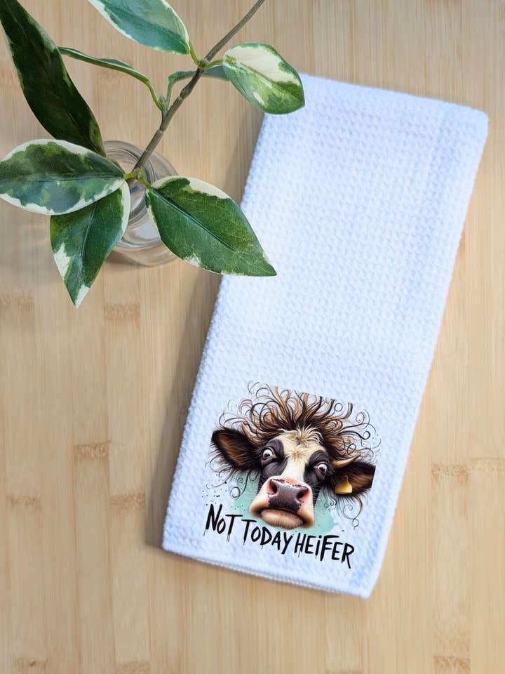 Tea Towel Waffle Fabric Kitchen Funny Sarcastic 16" x 24" for wholesale by Creations by Terra