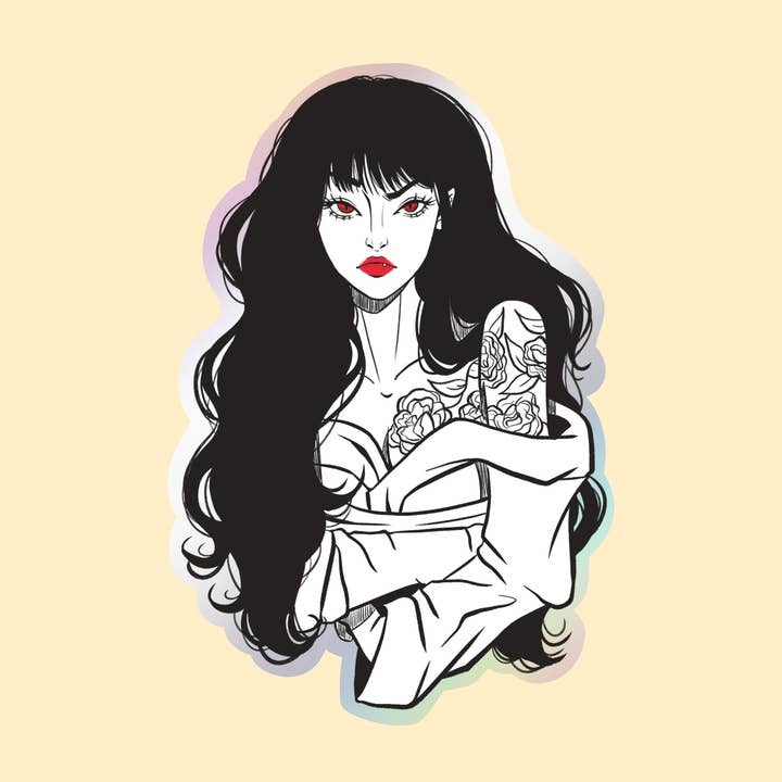 Specchio opaco impermeabile per tatuaggi in bianco e nero per la vendita all'ingrosso da parte di Kelsiekishidraws