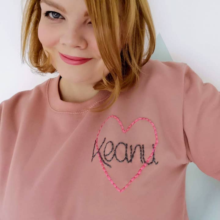 Love Heart Personalised Pink Sweater for wholesale by JordanLovellA