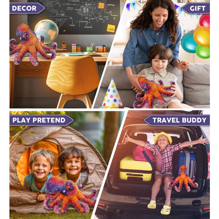 Cota Global - Wholesale Stuffed/Plush Toy - Kids & Baby - Wild Collection Plush - Octopus 15"3