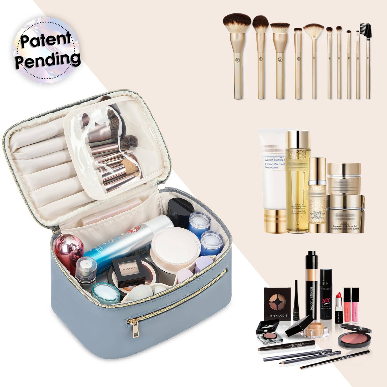 wandf - Wholesale Make-up/cosmetic bag - Vegan Leather Cosmetic Brush Bags Makeup Case 2