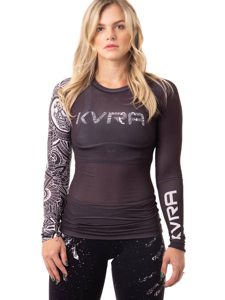Geometric Long Sleeve Rashguard | Compresion Top for wholesale by KVRA