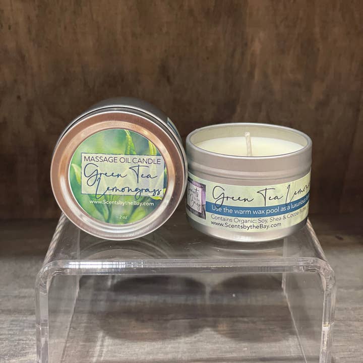 Scents by the Bay - Wholesale Travel Candles - 2 oz Travel Tin: Organic Massage Oil Candle5