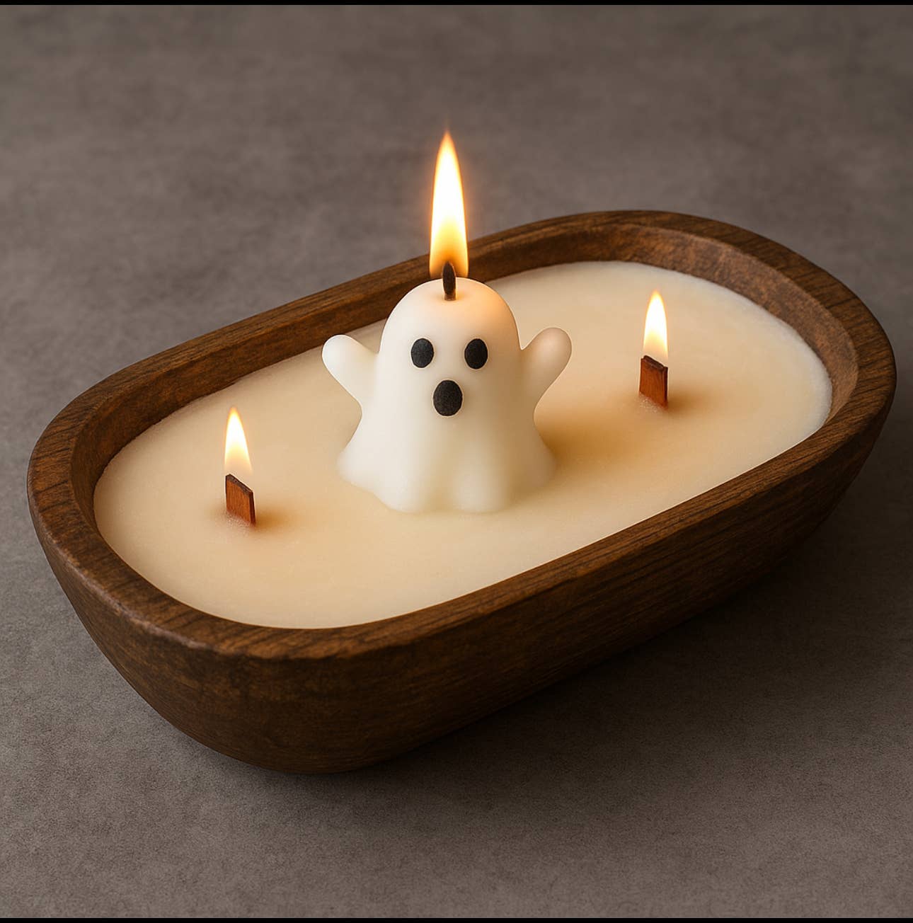 Shells Primitives/No Place Like Home - Wholesale Jar/Filled Candle - Spooky Ghost Dough Bowl Candle