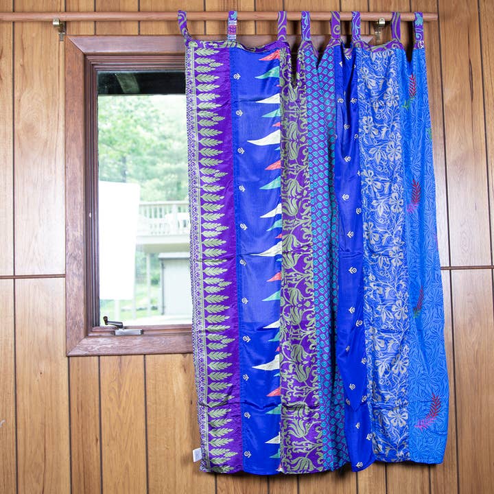 Sunshine Joy - Venta al por mayor Cortinas - Varias cortinas de patchwork de sari, 54 x 63 pulgadas