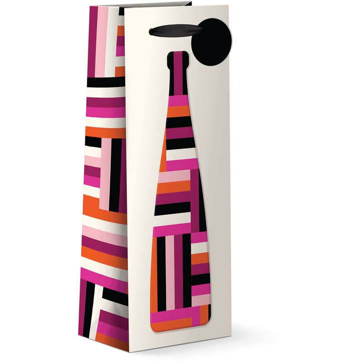 WINE BAG STRIPED BOTTLE for wholesale by Punch Studio