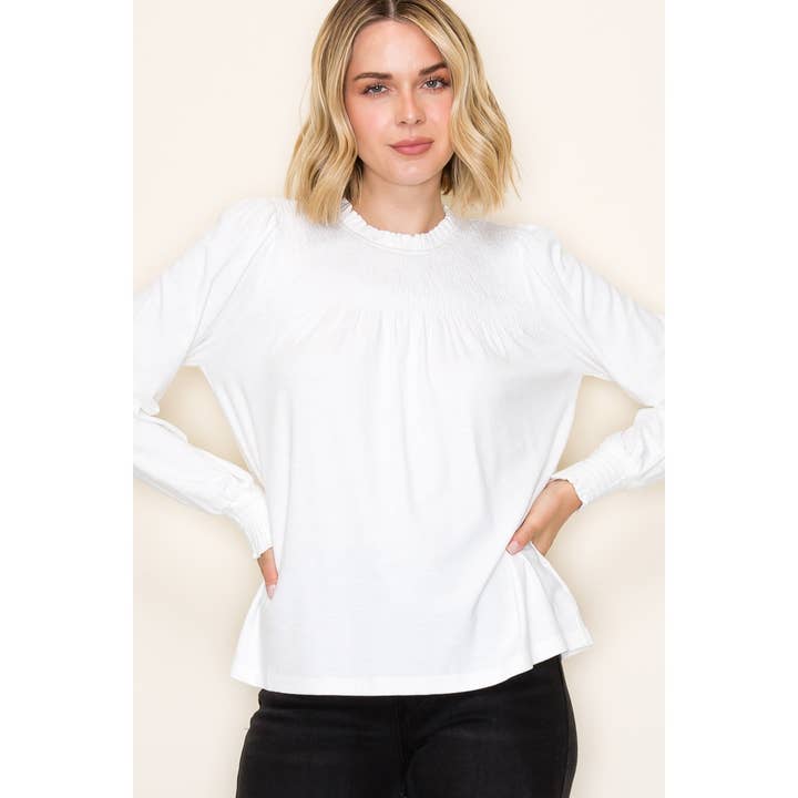 STACCATO - Venta al por mayor Jersey corto de punto - Mujer - TOP DE JERSEY SÓLIDO CON PECHO FRUNCIDO