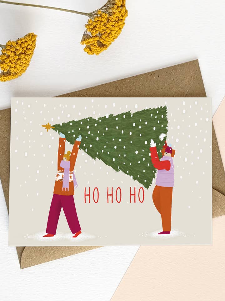 Illustrated Christmas Card for wholesale by Elsa Rose Frere