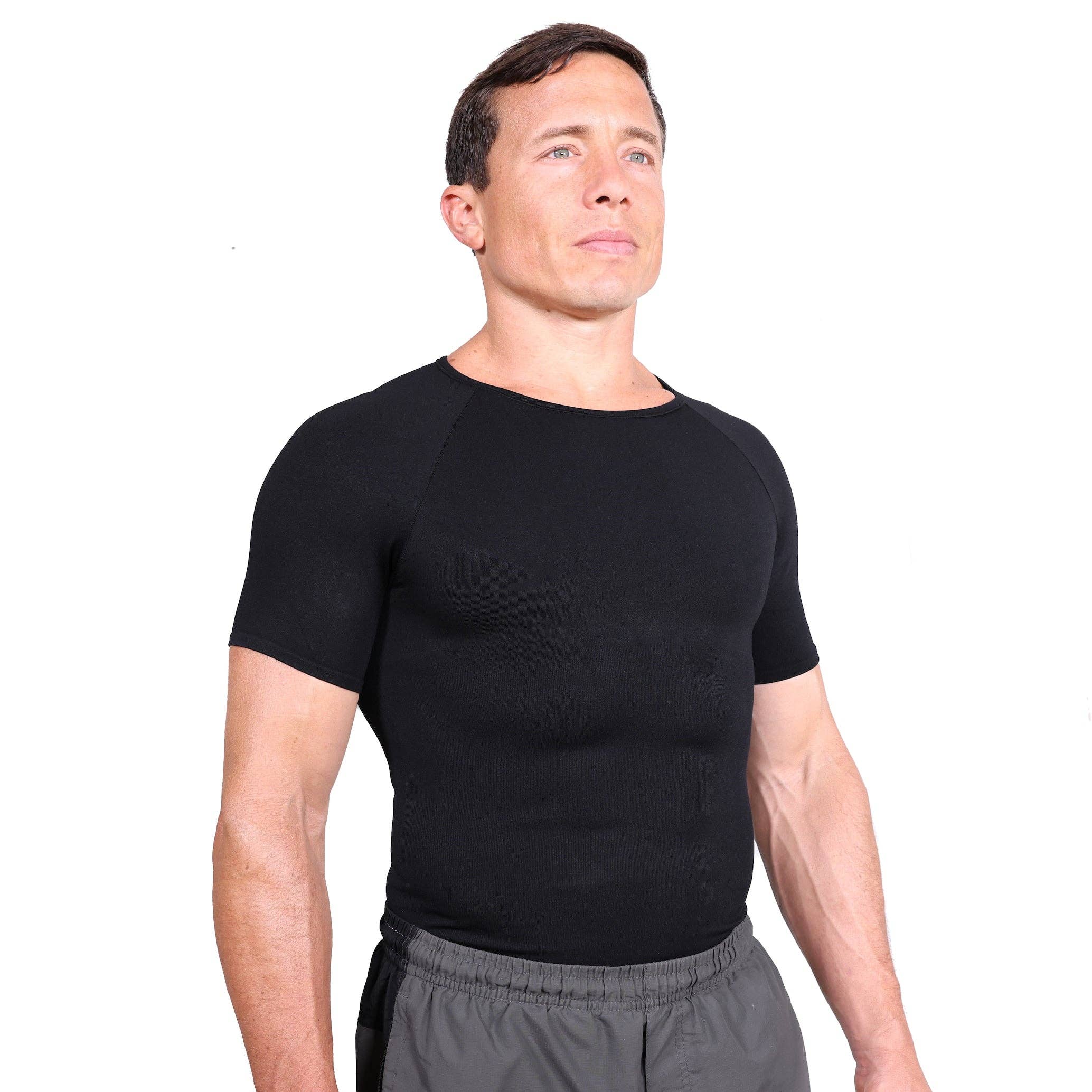 Esteem Apparel – wholesale T-shirt – men's – UltraSlim Slimming Compression Shirts Body Shaper Shirt5