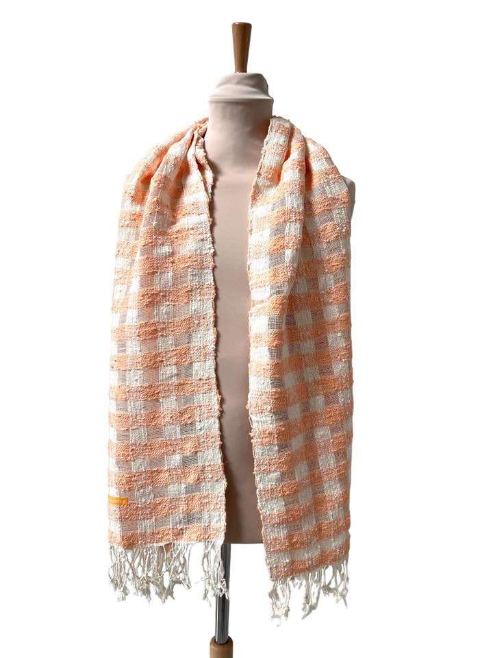 The Natural Mandarin Krama in its palm leaf case - Woman for wholesale by Krama Heritage