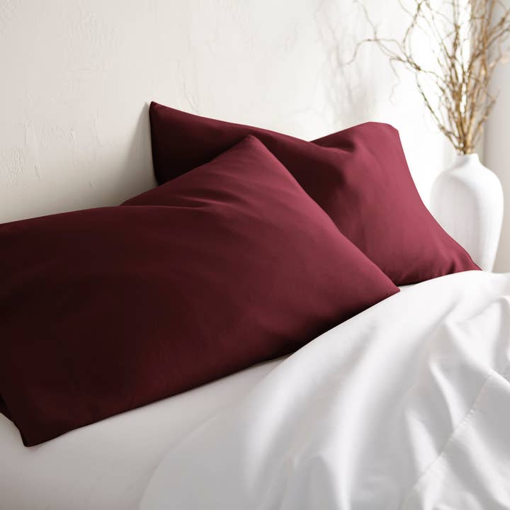 Bamboo Is Better - Wholesale Bedding Pillowcase/Sham - Signature Bamboo Viscose Pillowcase Set - RUBY RED
