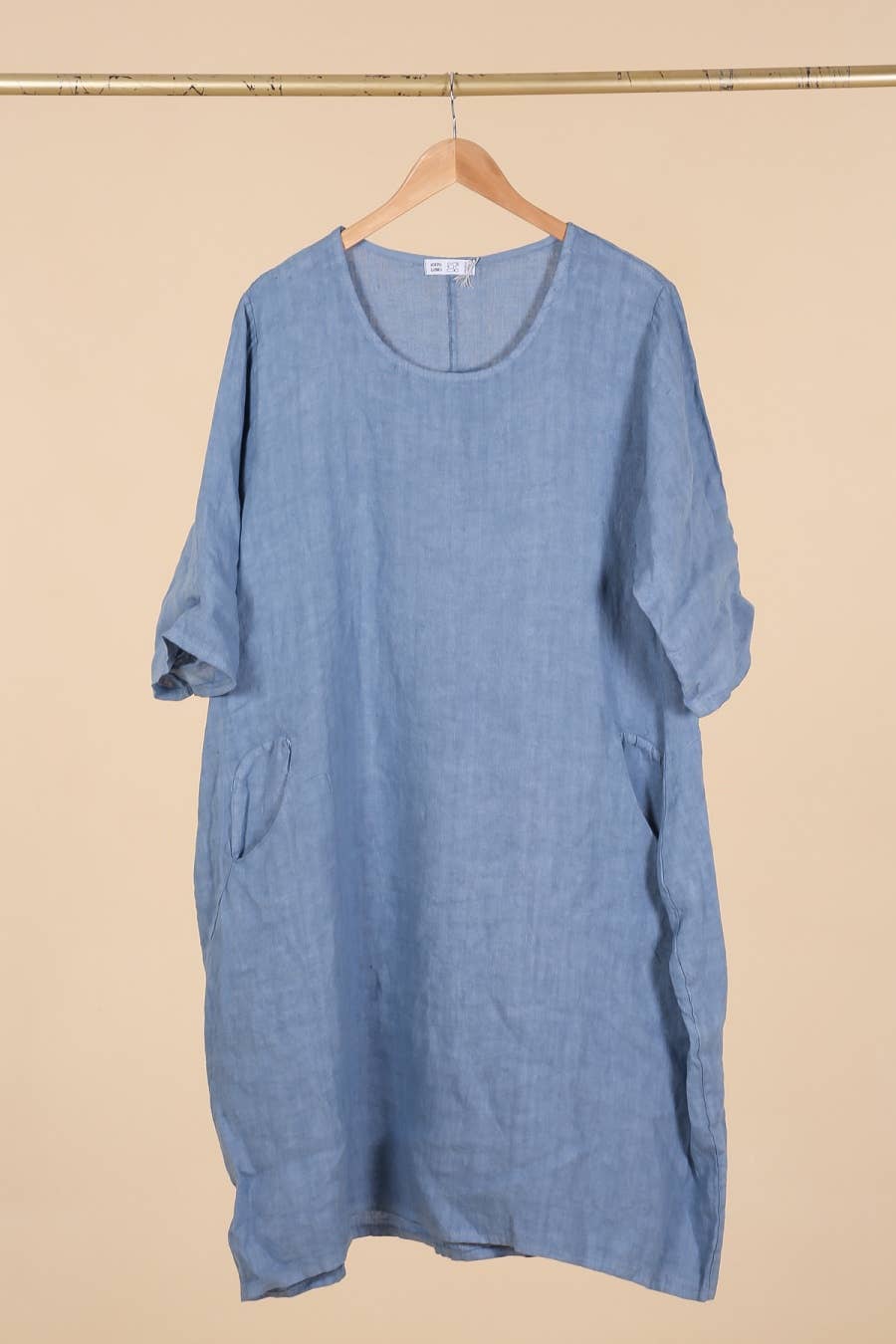 la maison des fibres naturelles - Wholesale Dress - Women's - Round neck dress in 100% linen 676127