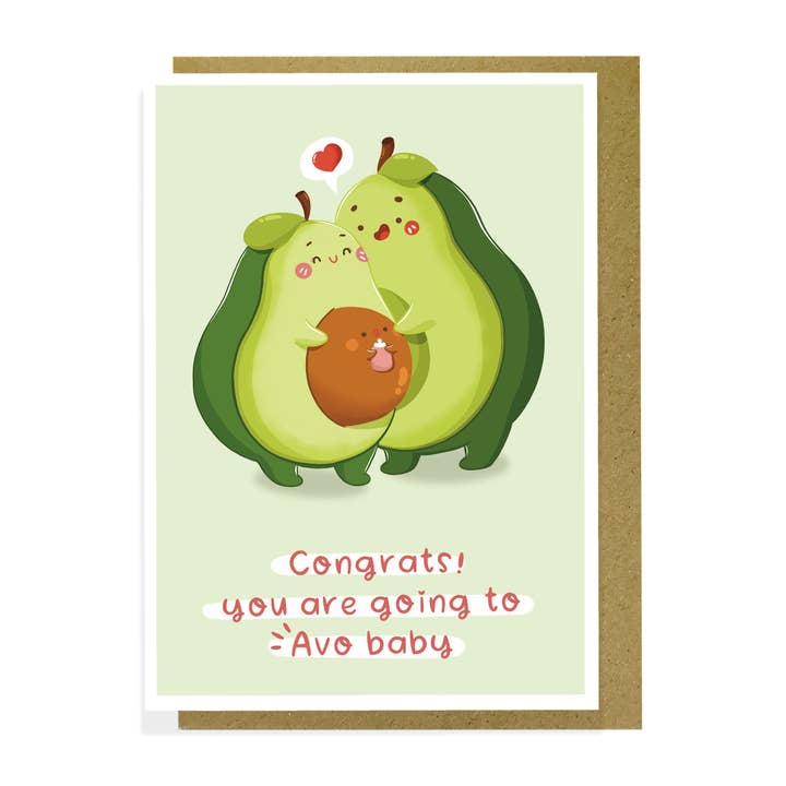 Planet612 – Großhandel Babykarte – Lustige Avocado-Schwangerschaftskarte, Babyparty-Karte