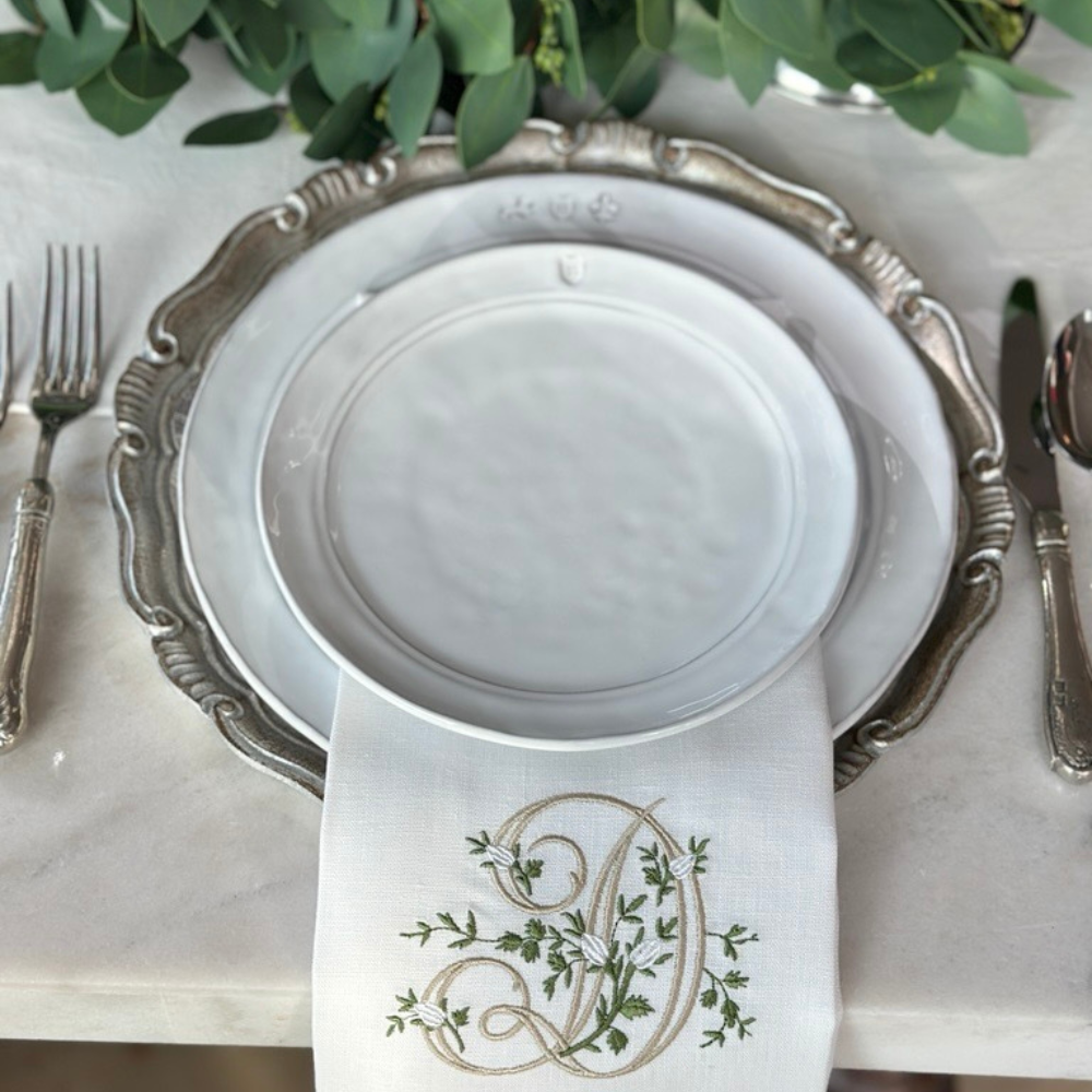 Arte Italica & Crown Linen Designs – Großhandel Geschirrtücher – Florales Monogramm-Handtuch - Neu24