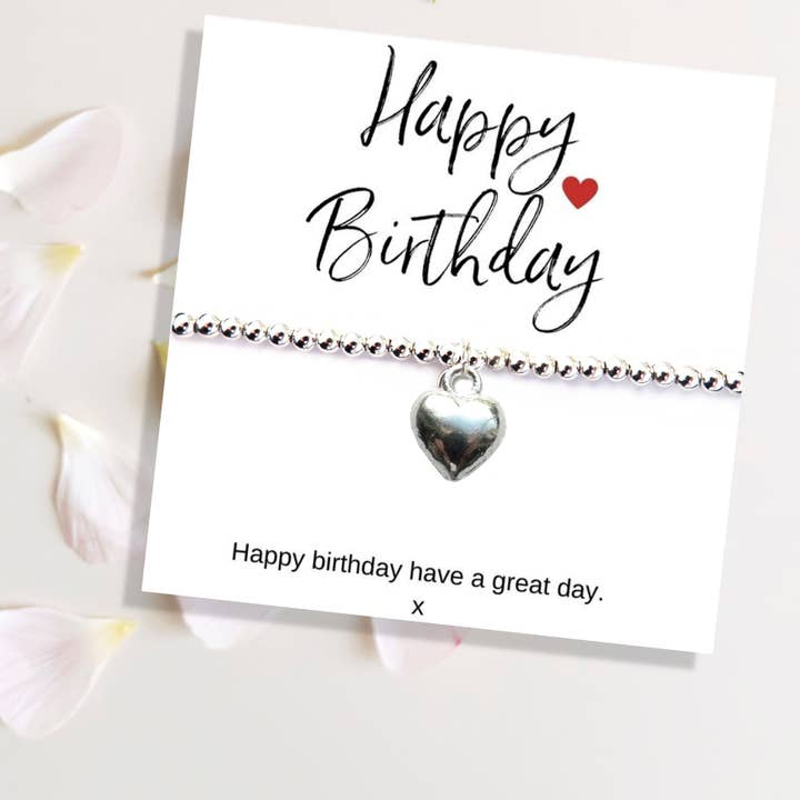 Happy Birthday Bracelet and Gift Card for wholesale by Aye Do Gifts