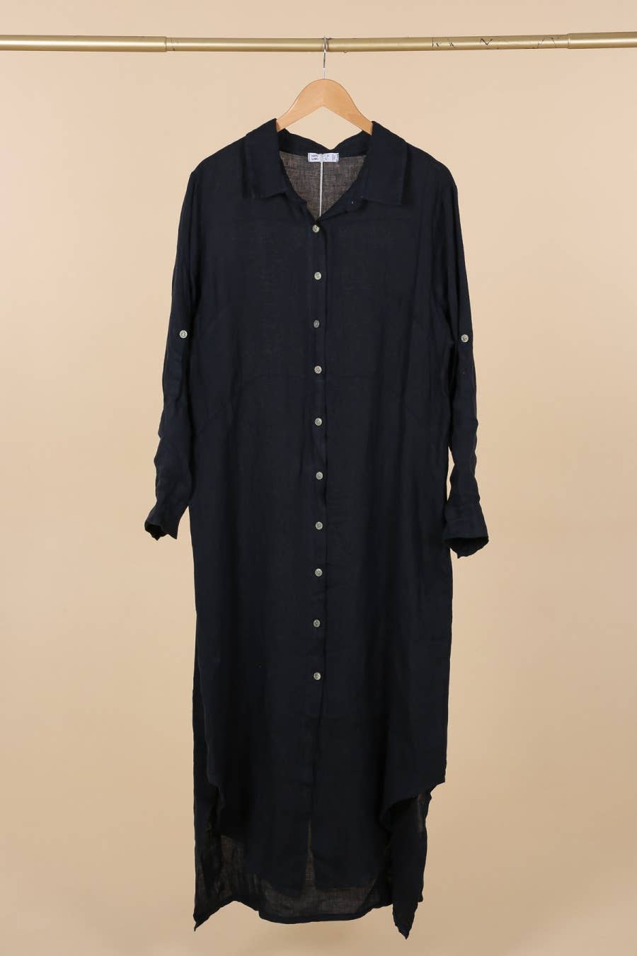 la maison des fibres naturelles - Wholesale Button Down Shirt - Women's - Long shirt dress 68036 100% LINEN28