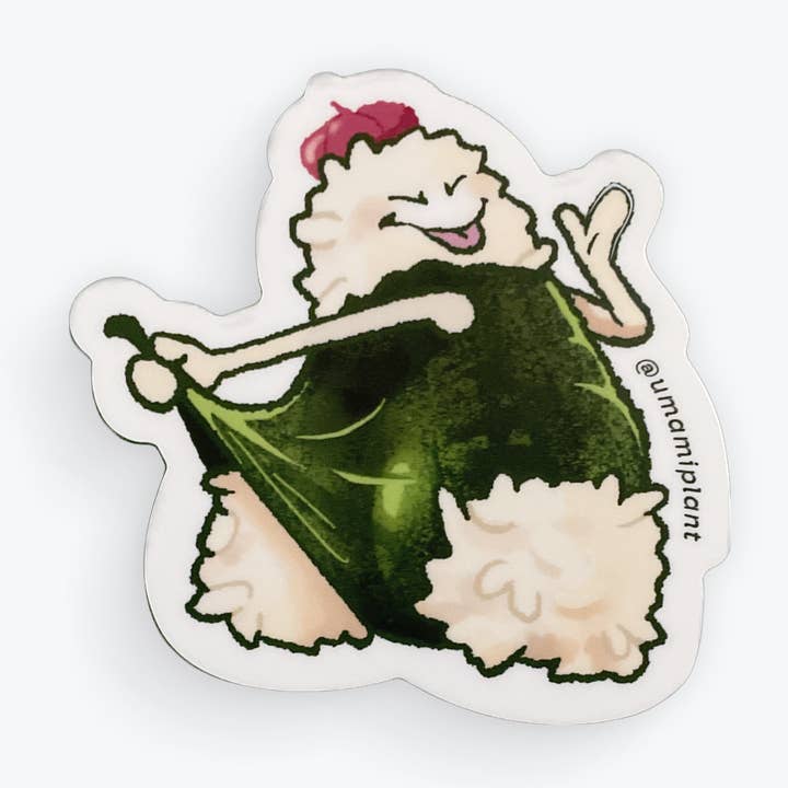 Cheeky Onigiri vinyl sticker for wholesale by UMAMIPLANT