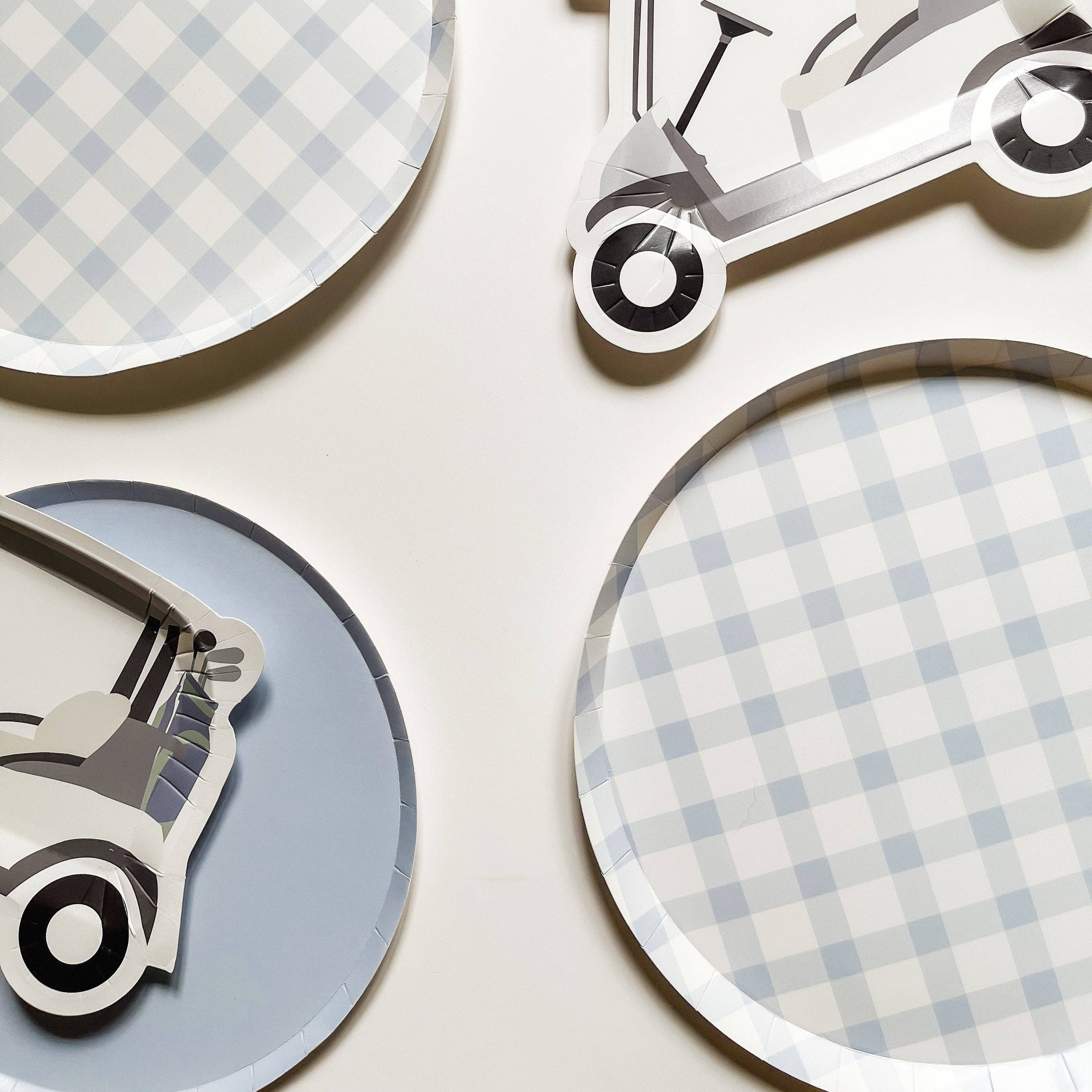 Josi James - Vente Assiette jetable - Assiettes jetables en papier bleu bébé (8 pièces)2