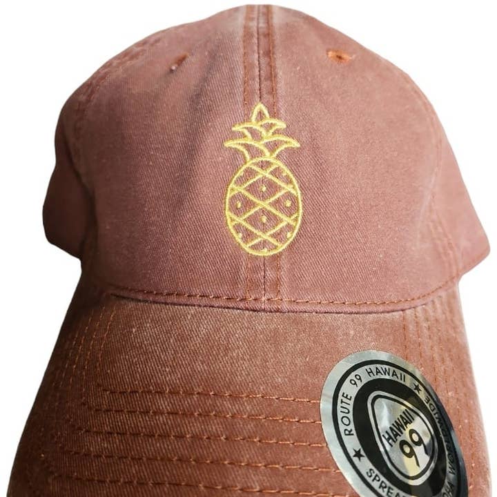 Hawaii Pineapple Baseball Dad Cap for wholesale by Route 99 Hawaii