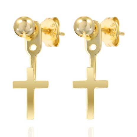 Lång öronjacka/cross hoop örhängen - 20 mm - för wholesale av Buganto