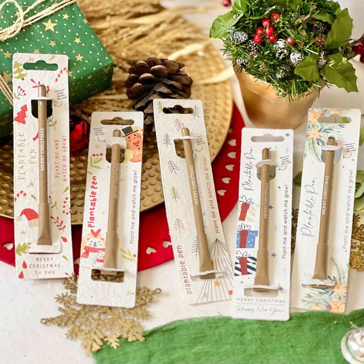 Individual Pen - Choice of CHRISTMAS Designs (TU-8) for wholesale by Little Green Gifts