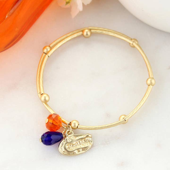 Florida Matte Gold Logo Bracelet for wholesale by Seasons Jewelry