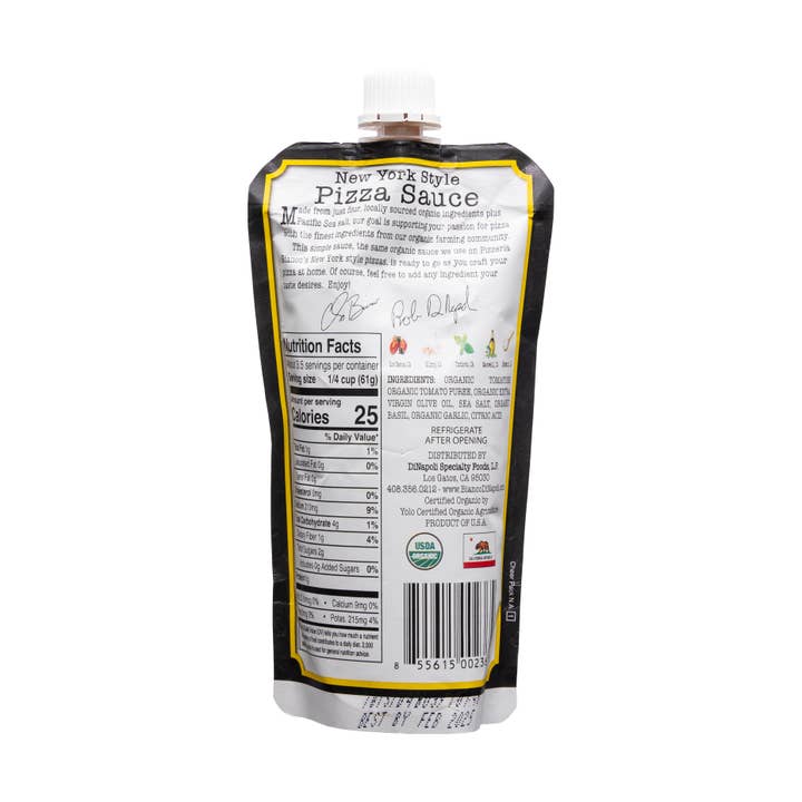 Bianco Dinapoli - Wholesale Sauce - Organic New York Style Pizza Sauce