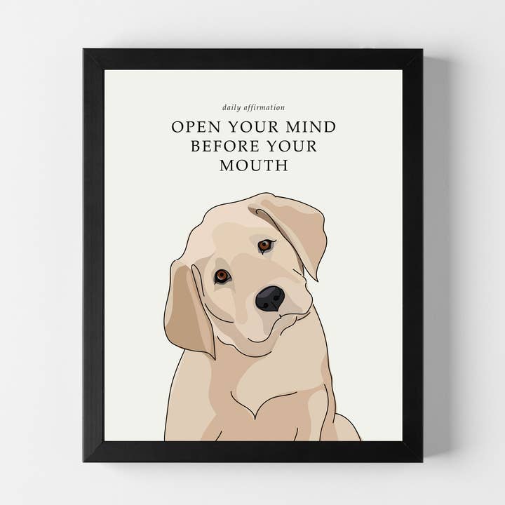 Positive Affirmation 8x10 Dog Art with Labrador Retriever for wholesale by Pop Doggie