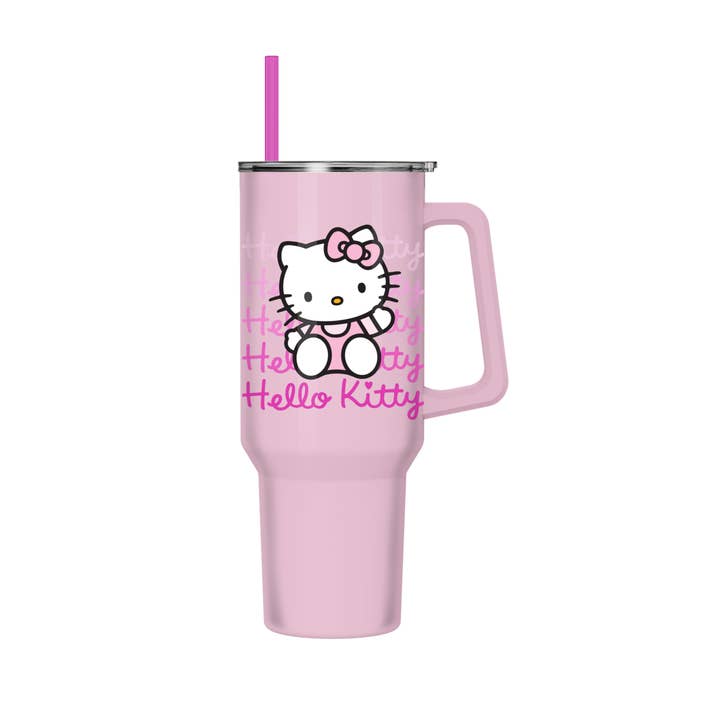 Silver Buffalo - Wholesale Insulated Mug/Tumbler - Hello Kitty Gradient 40oz Stainless Steel Tumbler w Handle