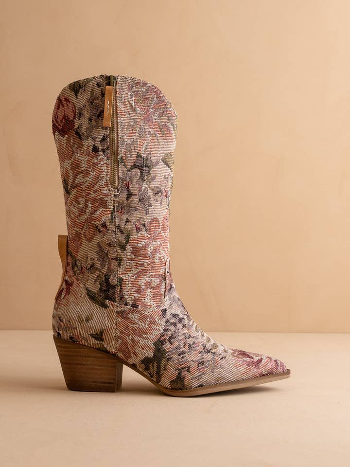 The Brilee | Mauve Tapestry Western Boot for wholesale by OASIS SOCIETY