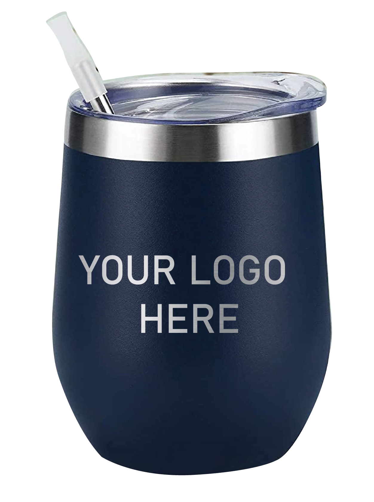 Oh It's A Party - Wholesale Insulated Mug/Tumbler - 12Oz  Wine Tumbler Custom Logo Etched, Stainless Steel Navy1