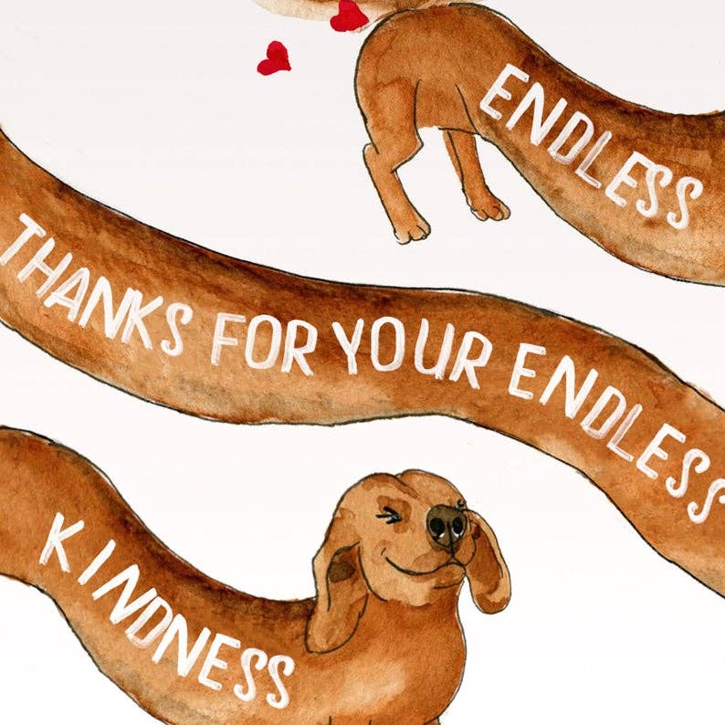 Liyana Studio - Wholesale Thank You Card - Endless Thanks Wiener - Funny Thank You Card2