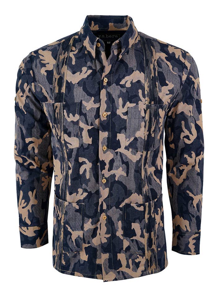 Ready to Go Medium | Desert Rain Maverick Long Sleeve Guayabera for wholesale by Y.A.Bera Clothing Modern Guayaberas