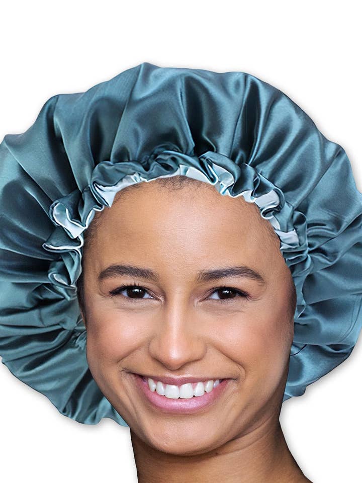 Touca de Cetim Verde (Ajustável e Reversível para Dormir) por atacado de AfricanFabs